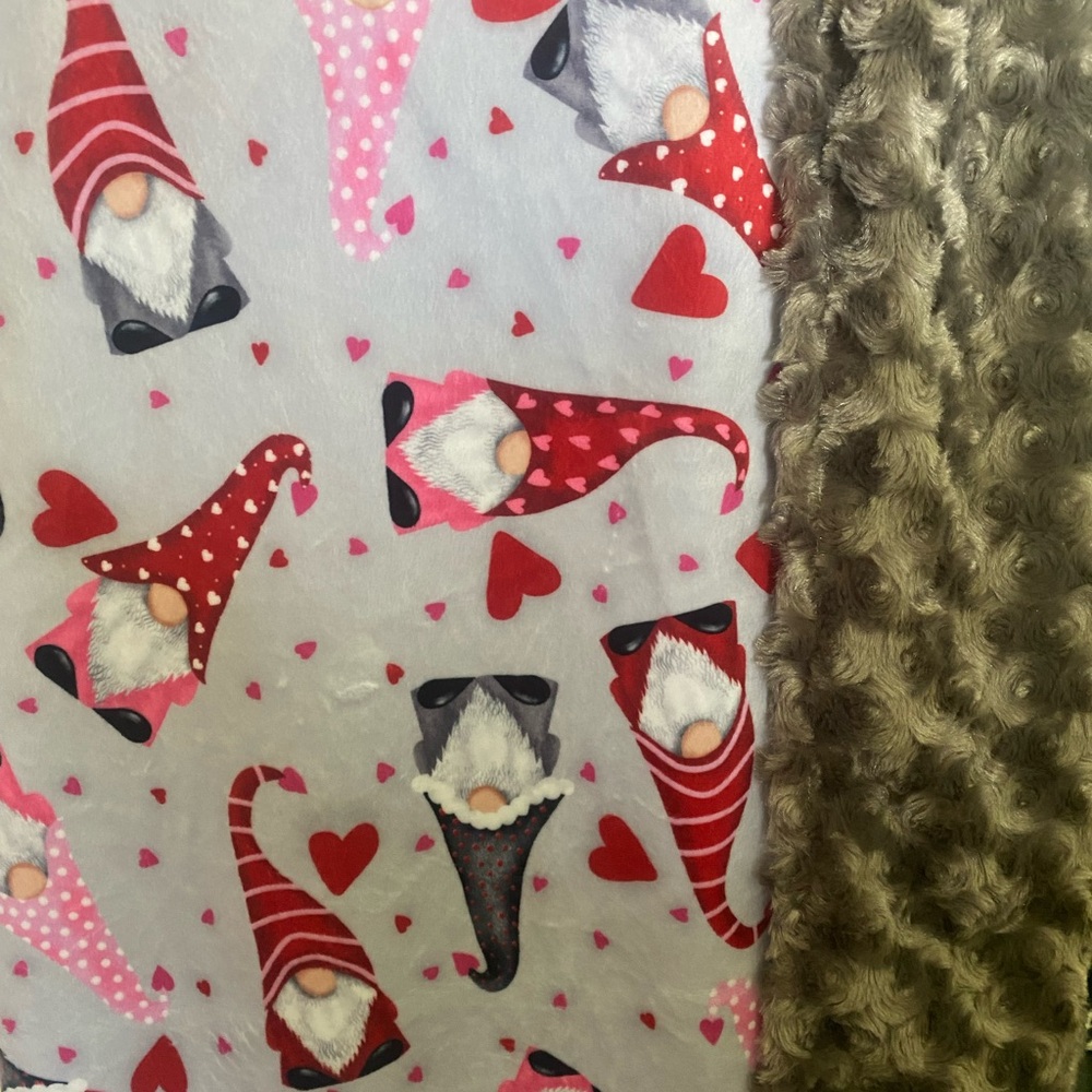 Gnome Print minky Blanket